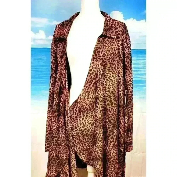 Dressing Robe NWT Time & Tru Beach Swim suit Cover Tunic ANIMAL Print size 3x - Picture 4 of 6